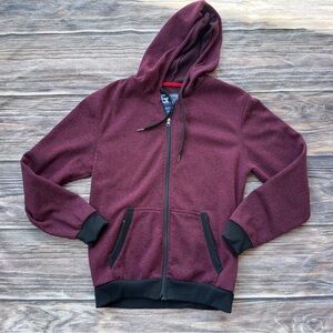 GUC LR Scoop Men’s Full Zip Hoodie SZ M Burgundy Black Trim Fleece